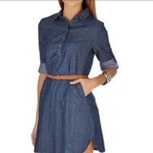 Kenneth Cole Reaction Tencel Belted Print Shirtdress Size 8 Pockets NWT